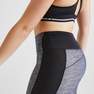 DOMYOS - W33 L31 High-Waisted Fitness Cropped Leggings, Grey