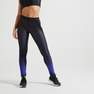 DOMYOS - W28 L31  Women's Fitness Cardio Training Leggings -  Print, Black