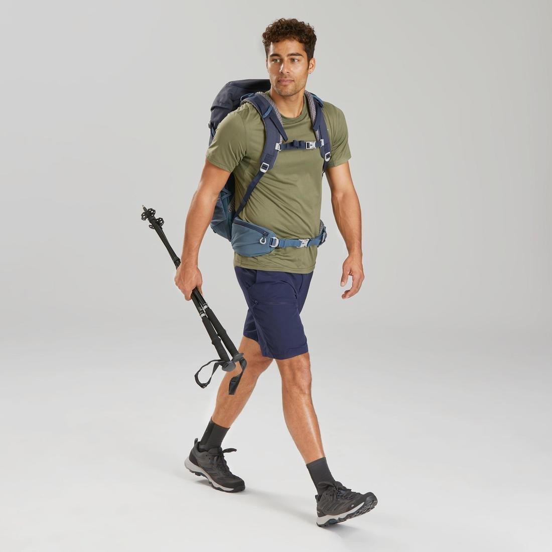 mens Mountain Walking Shorts Mh100, Blue, , large image number 4