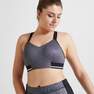 DOMYOS - Large  Moderate Support Fitness Sports Bra 500, Grey