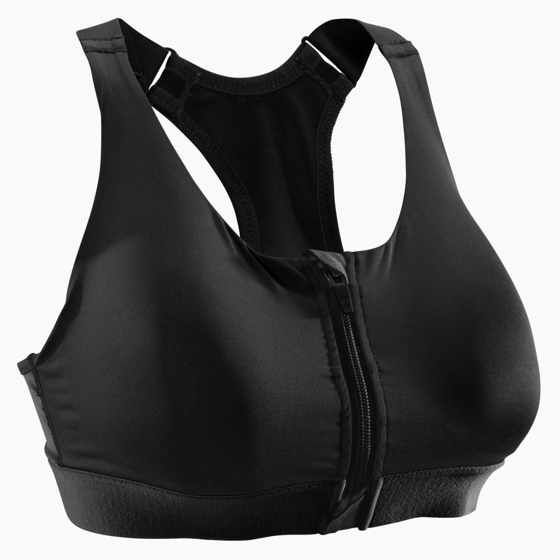 Small  900 Women's Fitness Cardio Training Zip-Up Sports Bra, White, , large image number 6