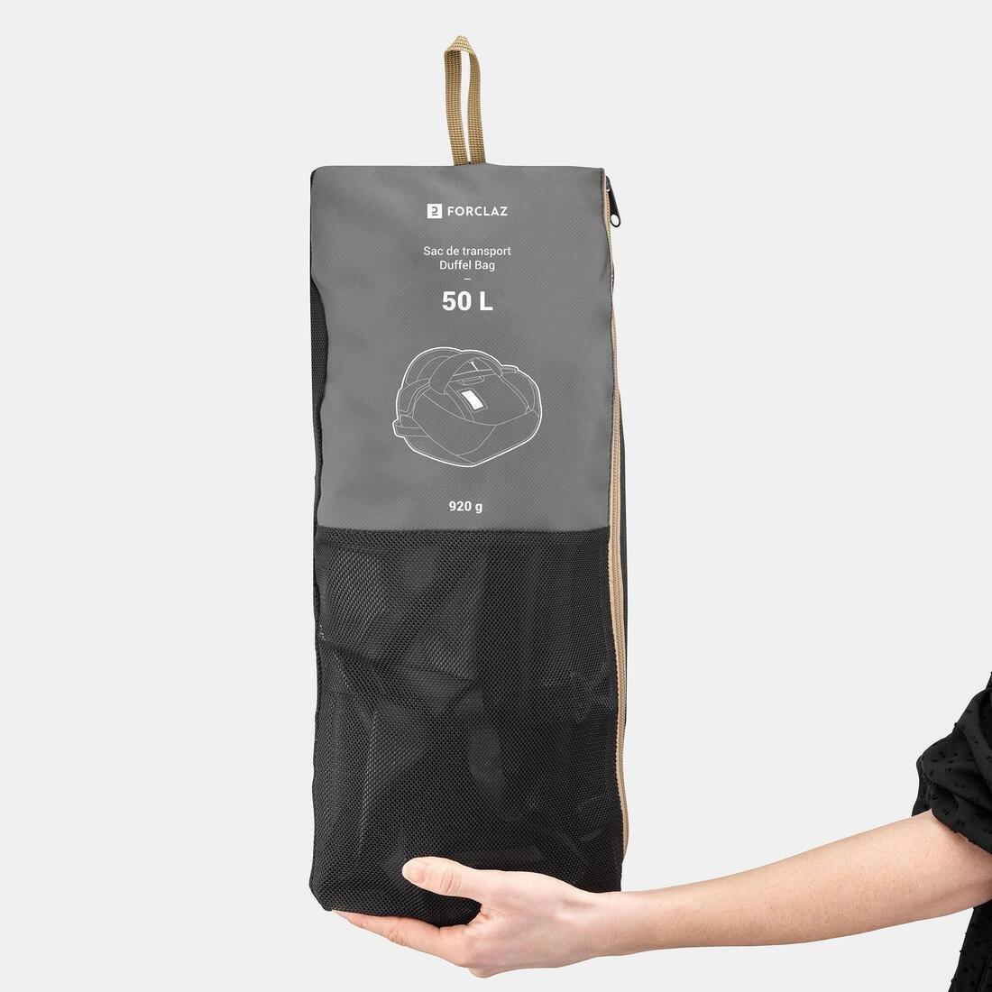 50L Trekking Duffel Bag - Duffel 100 Basic, Grey, No Color, large image number 2