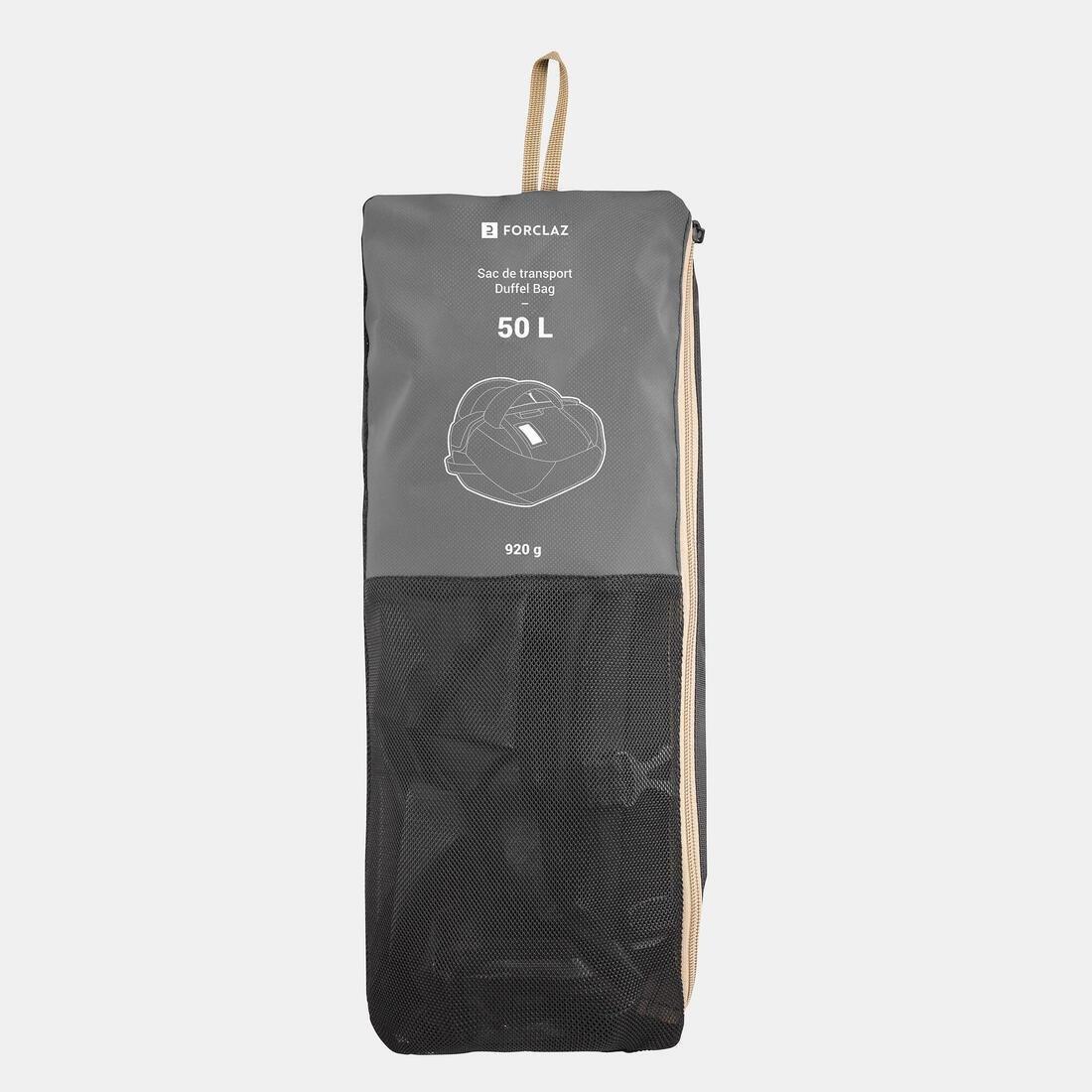 50L Trekking Duffel Bag - Duffel 100 Basic, Grey, No Color, large image number 8