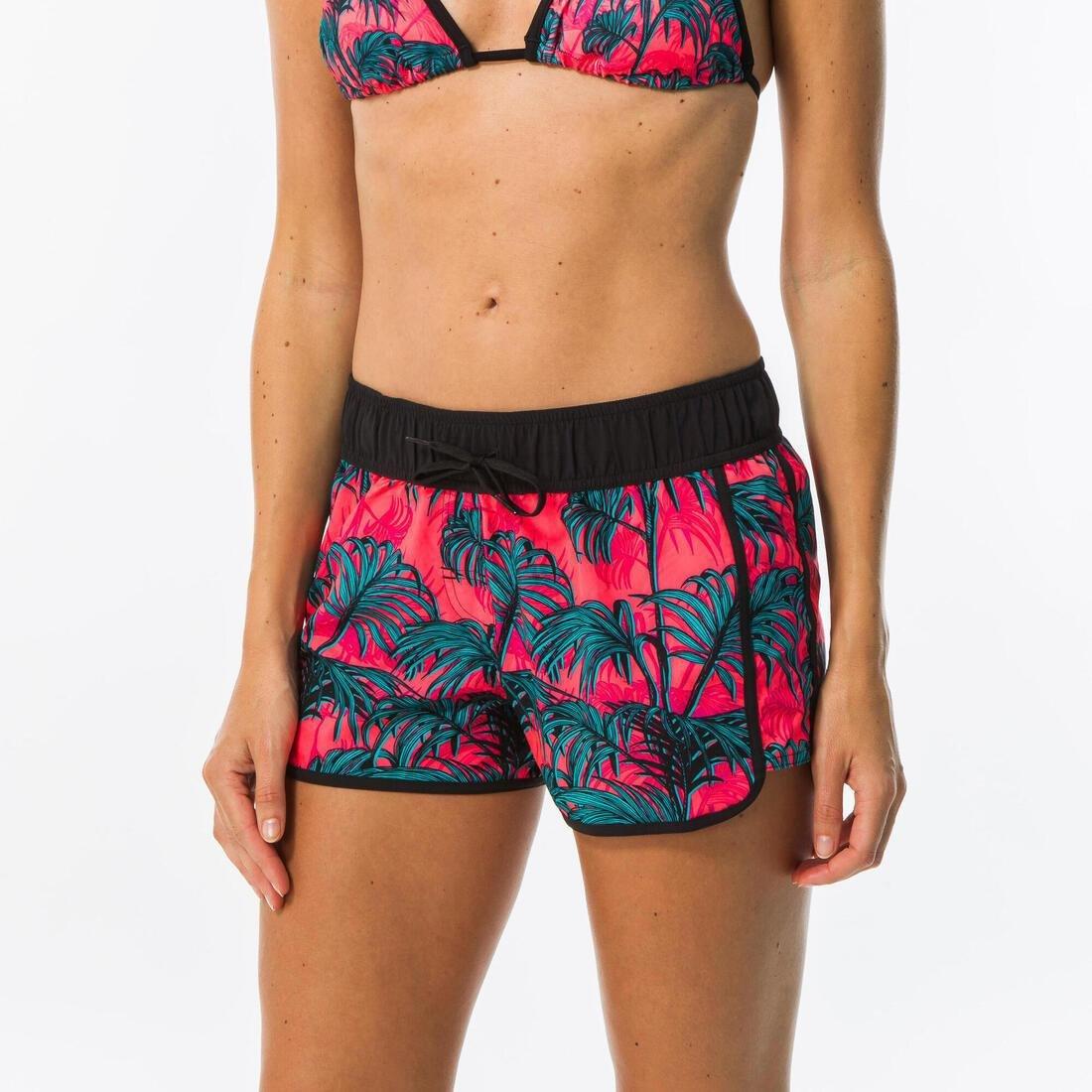 Womens Boardshorts With Elasticated Waistband, Black, , large image number 0