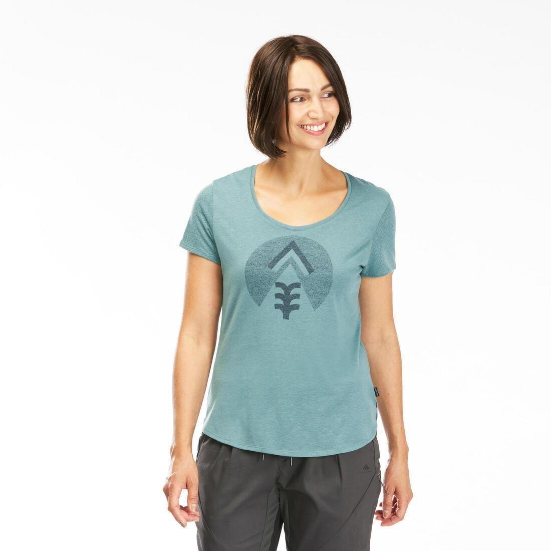 Large  Women's Country Walking T-shirt - NH500, Blue Grey, , large image number 2