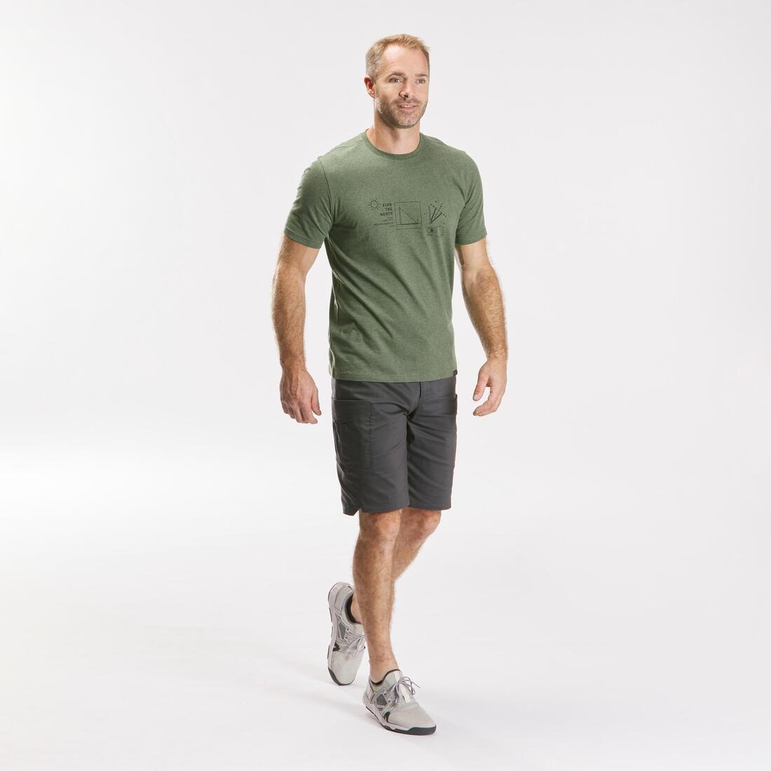 Large  TechTIL 100 Short-Sleeved Hiking T-Shirt - Mottled, Khaki, , large image number 1