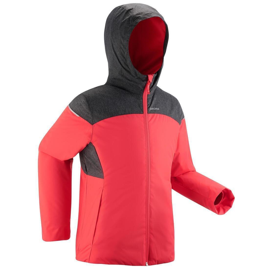 Kids Girls Waterproof Winter Hiking Jacket Sh100 X-Warm 0C, Pink, , large image number 0