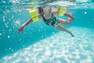 NABAIJI - أربطة من الفوم للسباحة مع حزام مطاطي للأطفال، أخضر، من 15-30 كجم