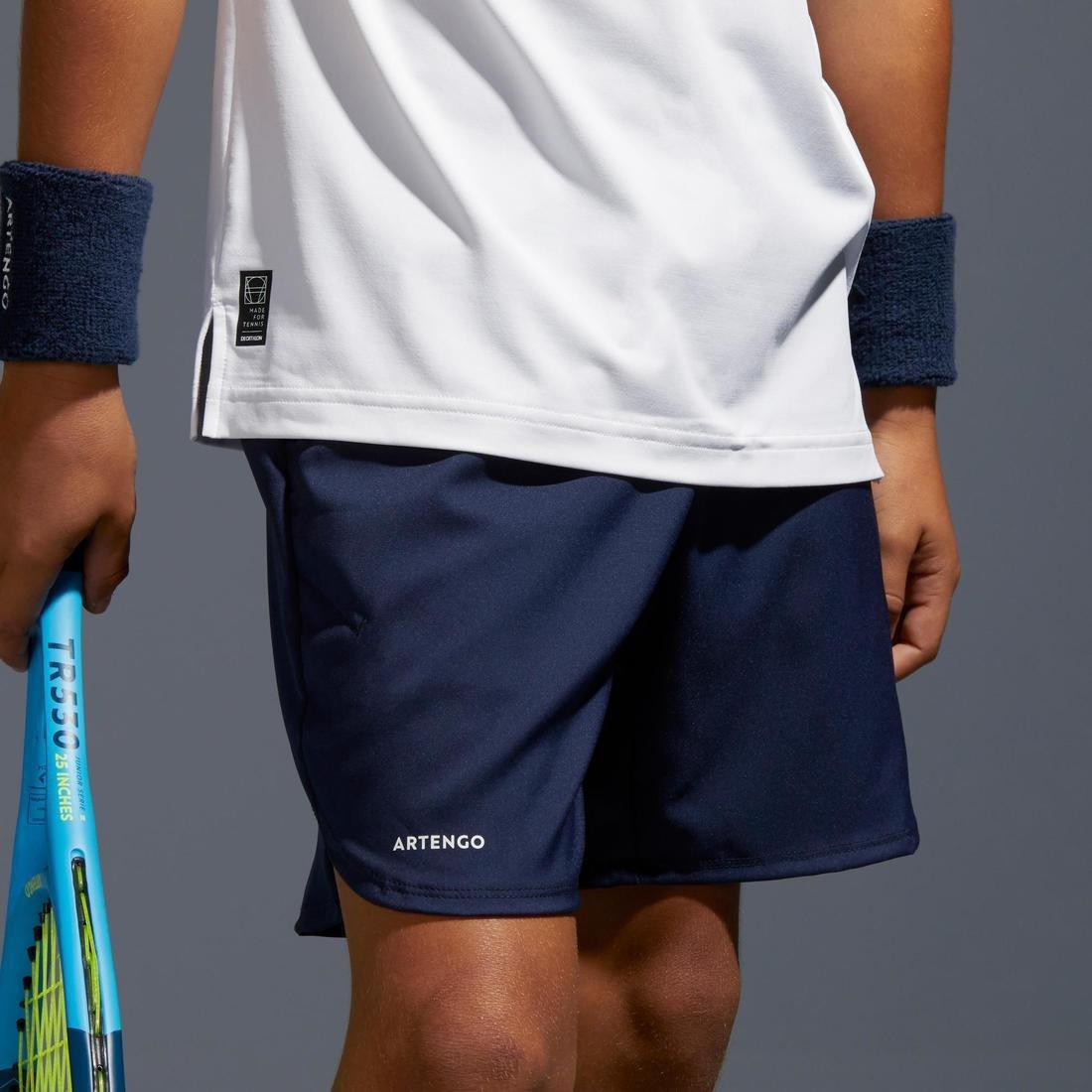 10-11Y  Boys' Tennis Shorts TSH500, Navy Blue, , large image number 3