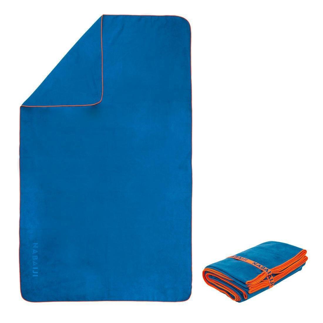 Unique Size  Swimming Microfibre Towel Size M 65 X 90 Cm, Petrol Blue, , large image number 0
