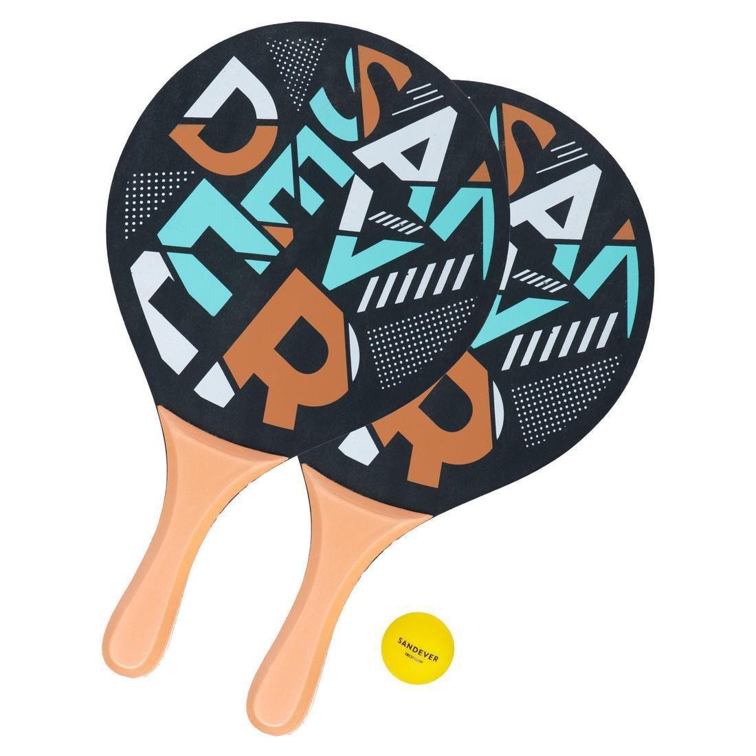 Beach Tennis Bat Set Woody Sand, Blue, , large image number 1
