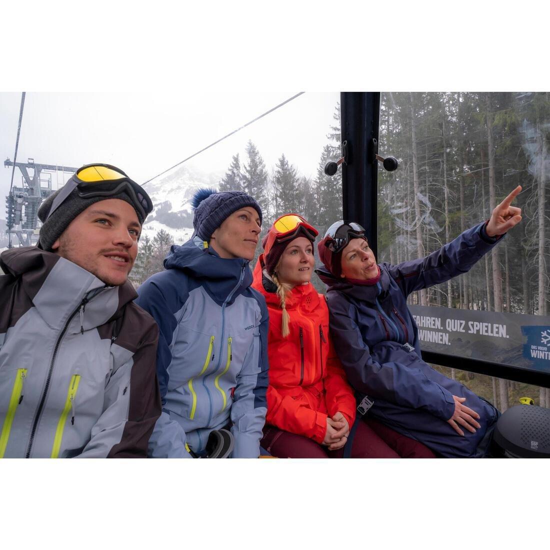Unisex Ski Hat Fur Cable-Knit, Pink, , large image number 5