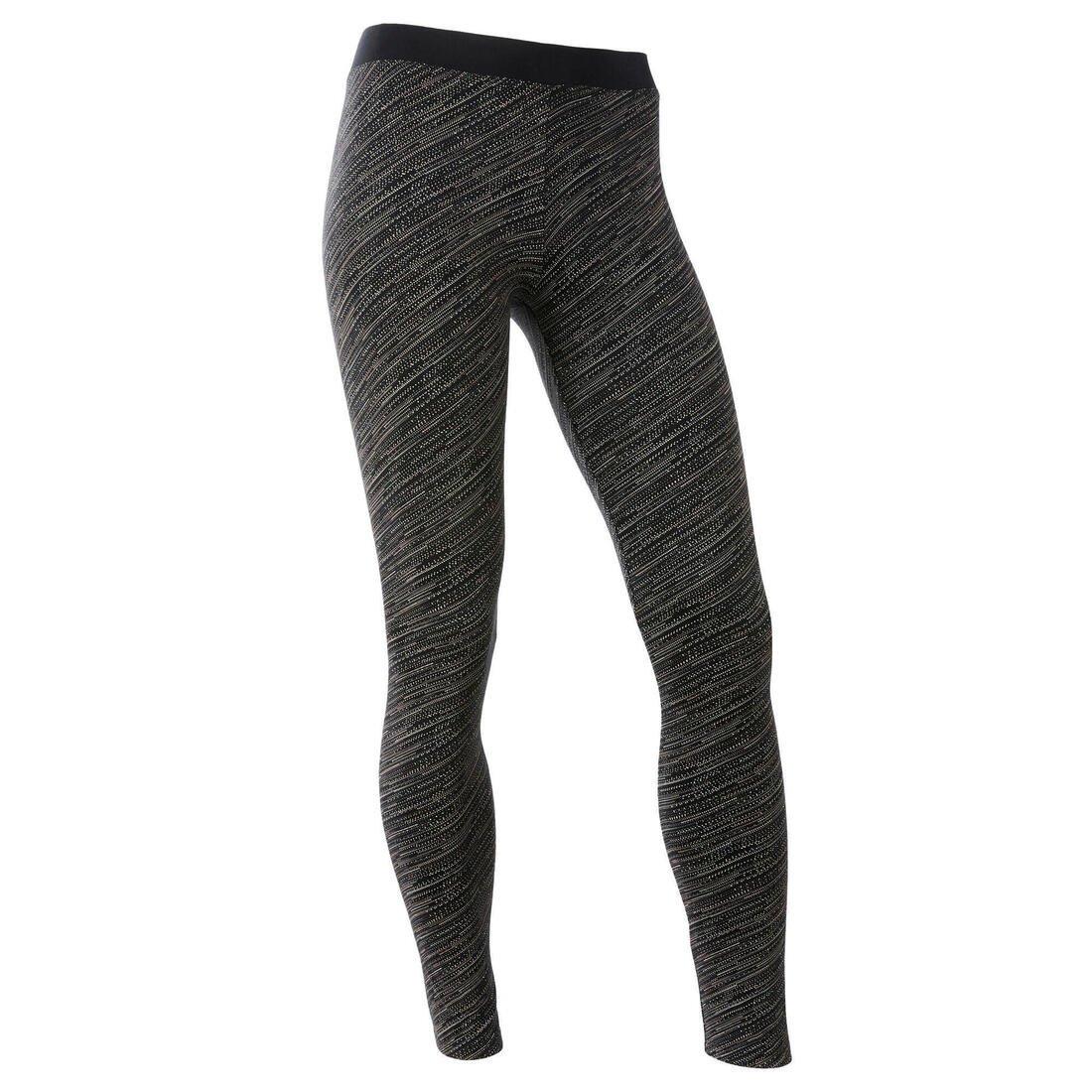 12-13Y Girls' Breathable Cotton Gym Leggings 500 Print, Desert Rose, , large image number 1