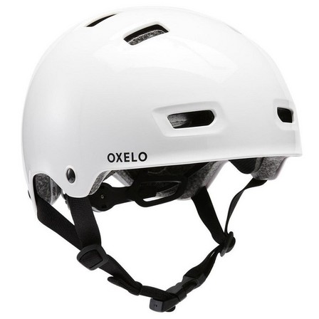 OXELO - خوذة التزلج على الجليد للدراجات البخارية م.ف 500، أبيض، مقاس 55-59 سم
