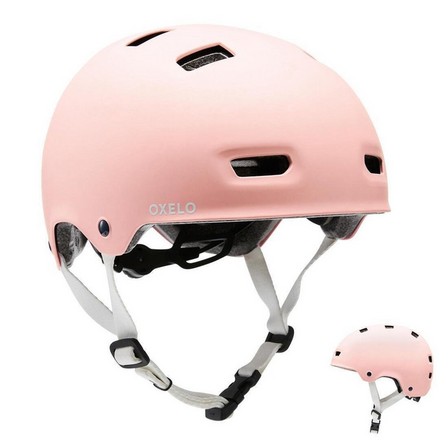 OXELO - 52-55 cm  MF500 Skating Skateboarding Scootering Helmet, Light Pink