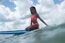 OLAIAN - 7-8Y  Girls' Two-Piece Surfing Swimsuit Bikini Top Bali 100, Turquoise Blue