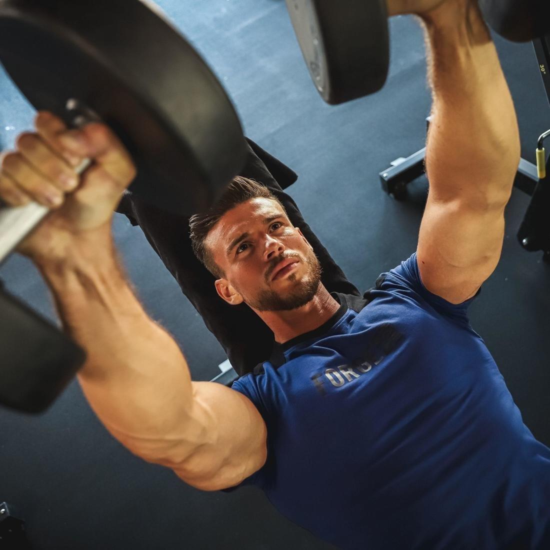 Medium  Weight Training Chest Day T-Shirt, Midnight Indigo, , large image number 7
