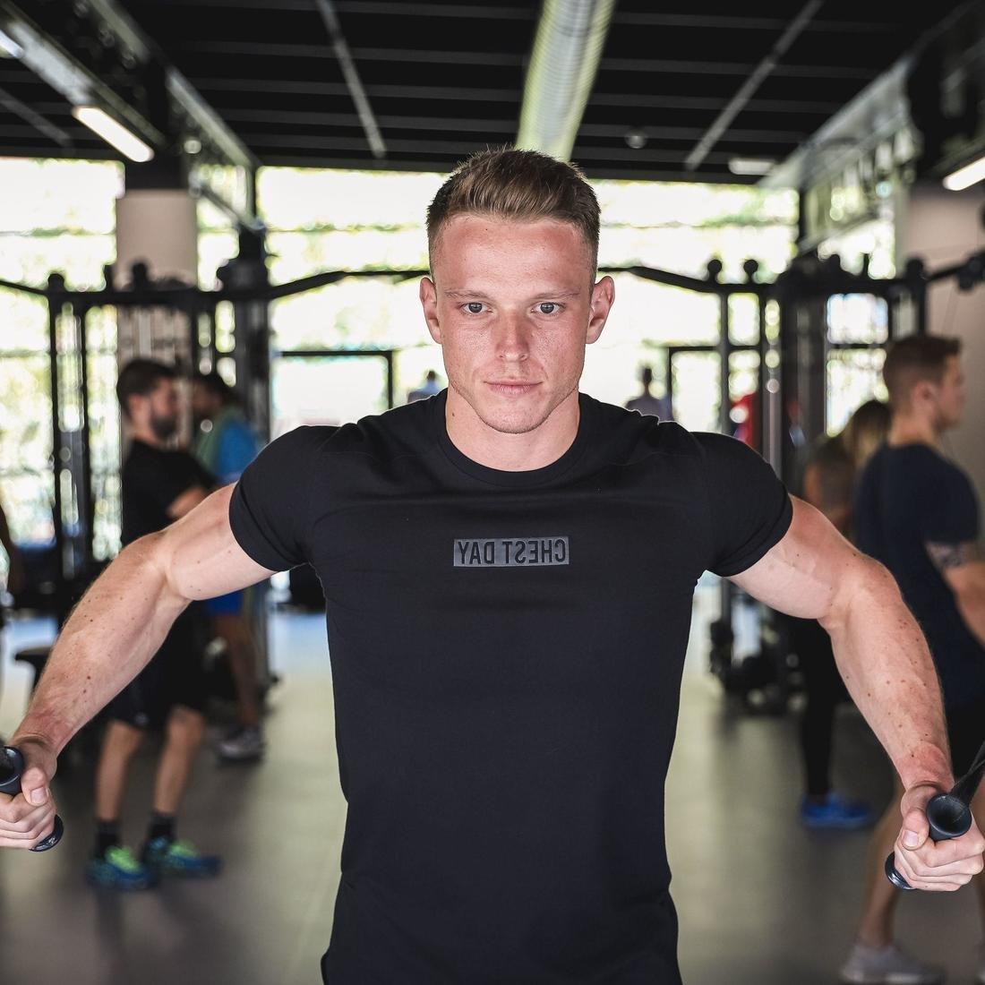Medium  Weight Training Chest Day T-Shirt, Midnight Indigo, , large image number 8
