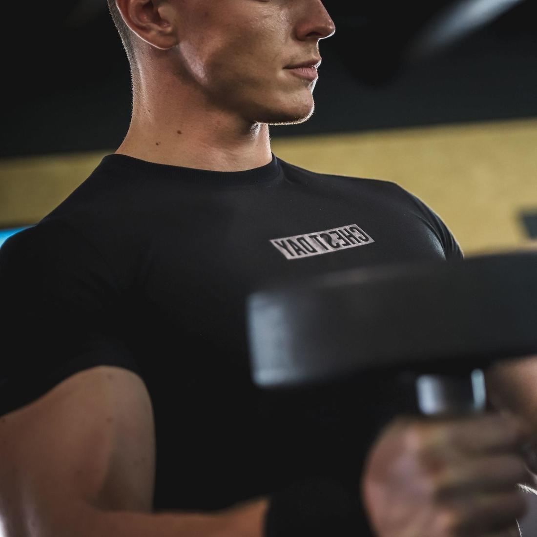 Medium  Weight Training Chest Day T-Shirt, Midnight Indigo, , large image number 10
