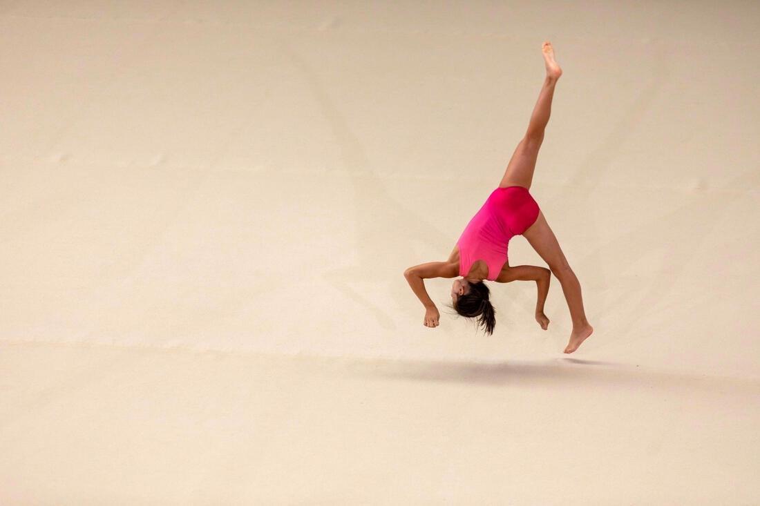 6-7Y  Girls' Artistic Gymnastics Sleeveless Leotard, Light Pink, , large image number 6