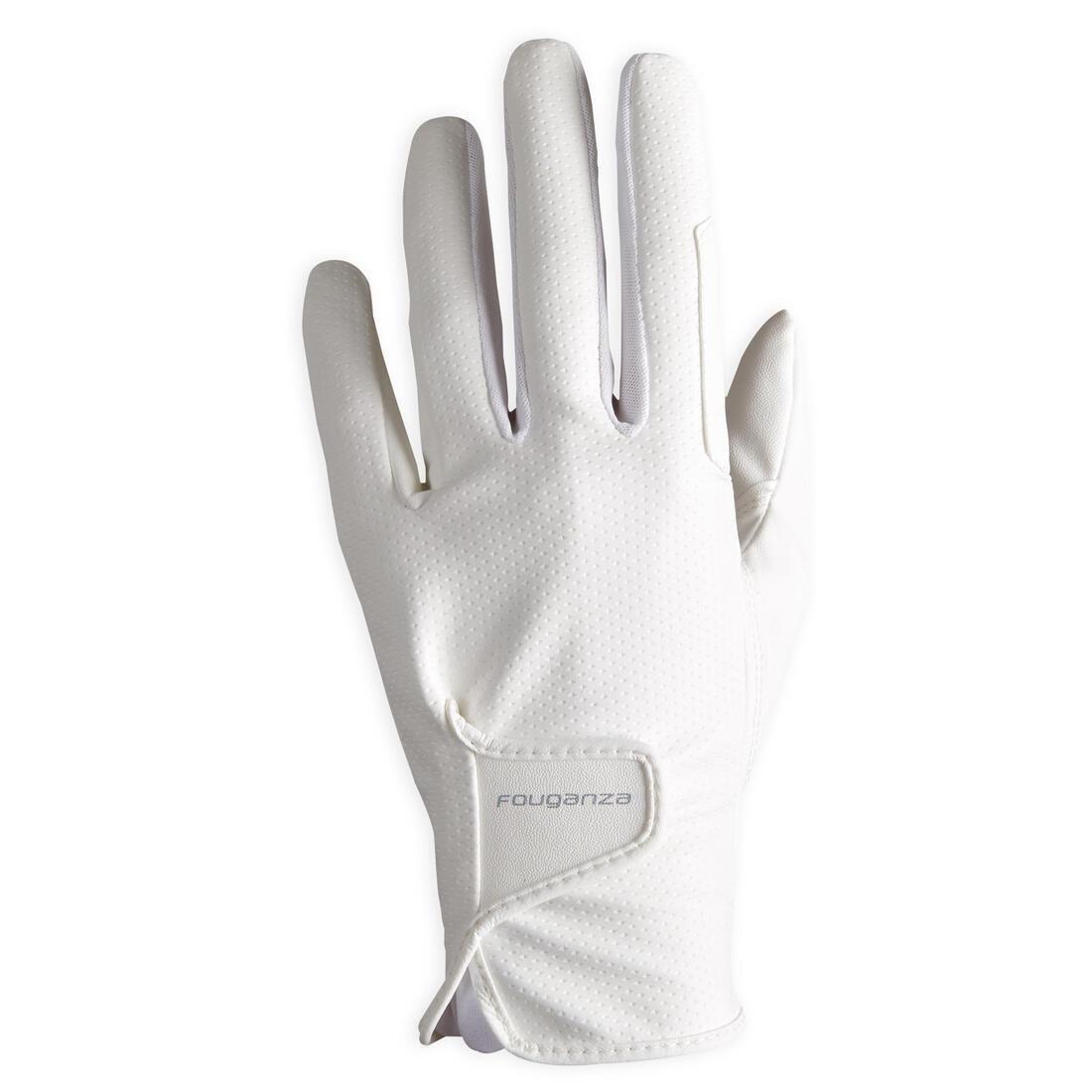 unisex Horse Riding Gloves 500, Black, , large image number 5