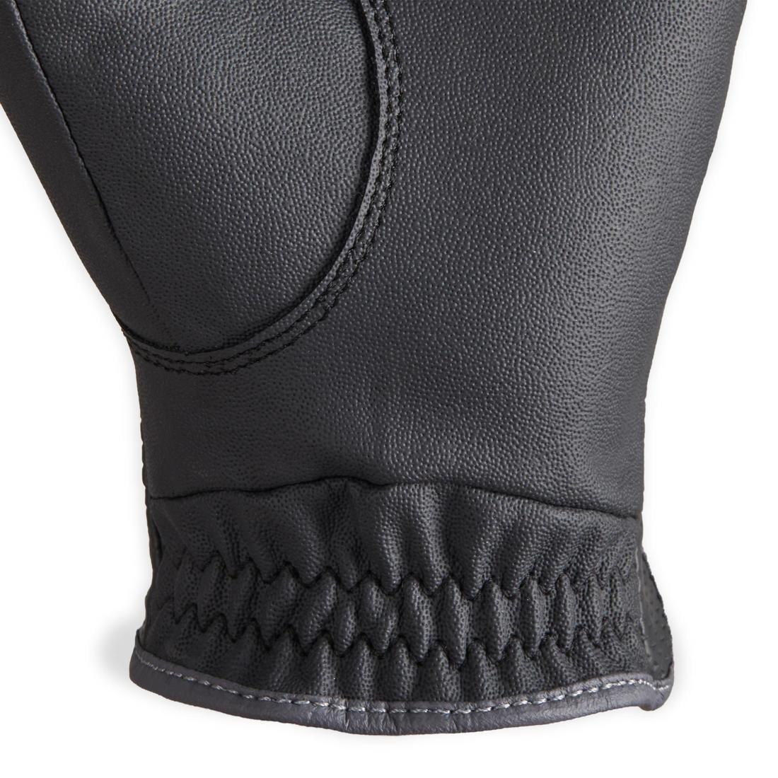 unisex Horse Riding Gloves 500, Black, , large image number 6