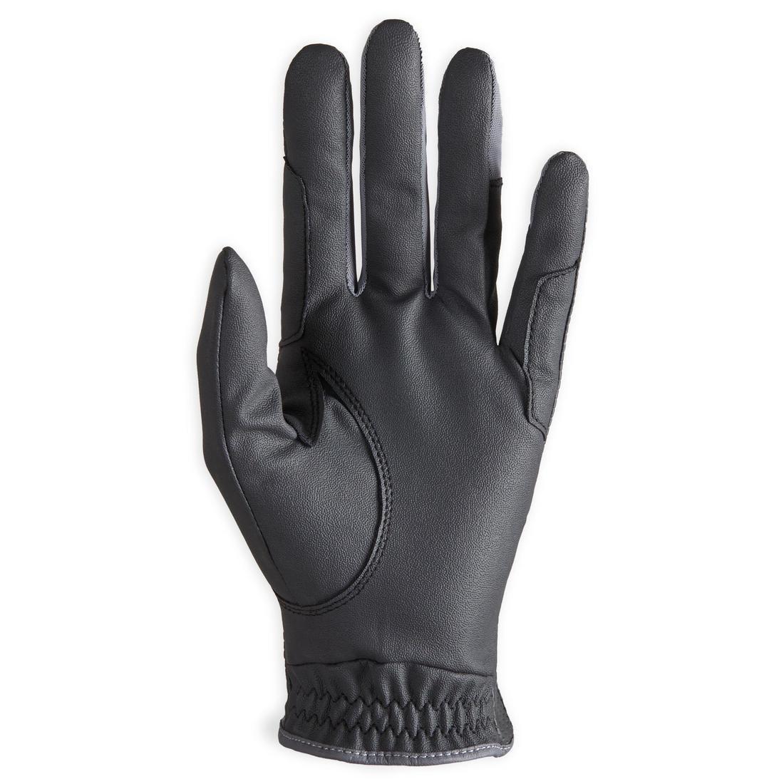 unisex Horse Riding Gloves 500, Black, , large image number 12