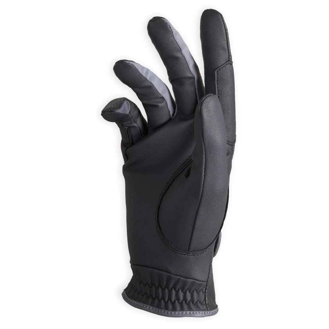 unisex Horse Riding Gloves 500, Black, , large image number 13