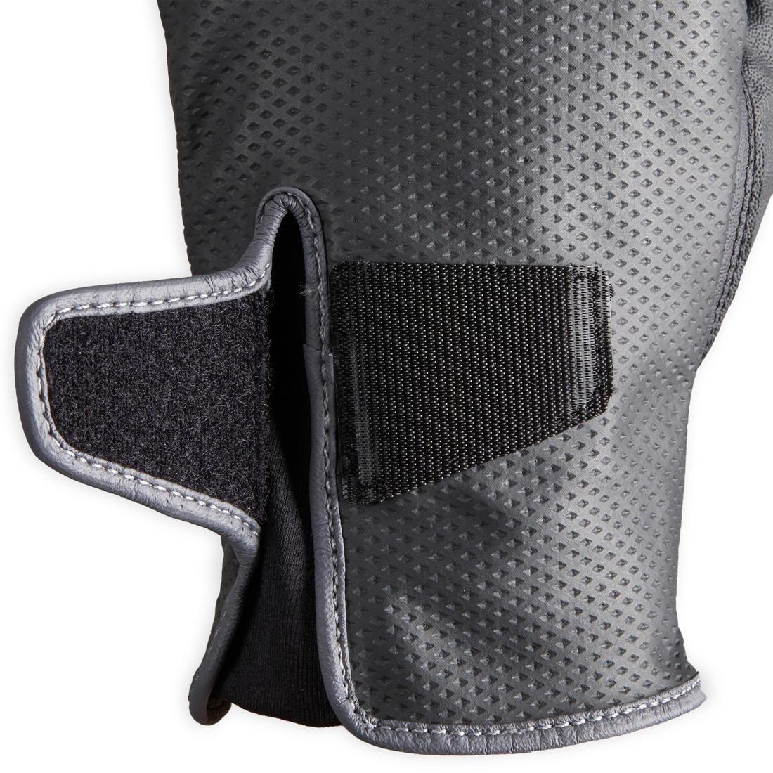 unisex Horse Riding Gloves 500, Black, , large image number 14