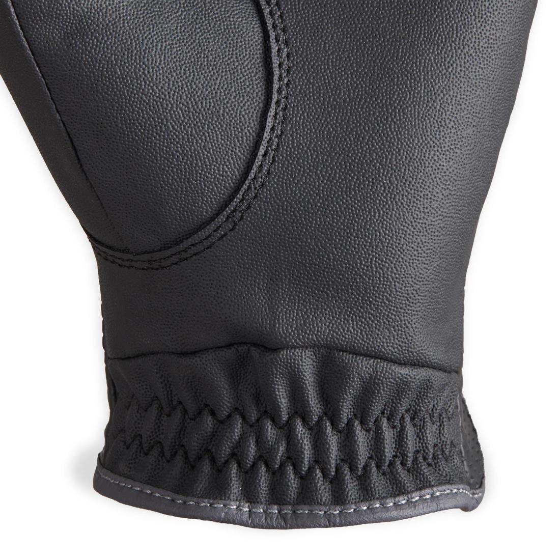 unisex Horse Riding Gloves 500, Black, , large image number 4