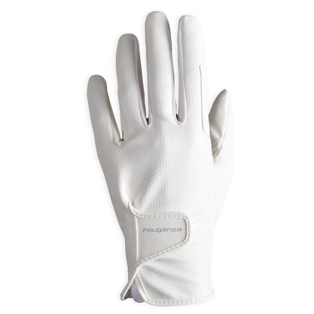unisex Horse Riding Gloves 500, Black, , large image number 5