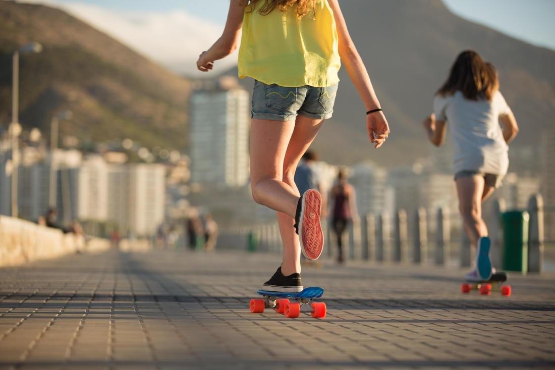 Unique Size  Cruiser Skateboard Yamba 100 - Blue/Coral, Blue Azure, , large image number 9