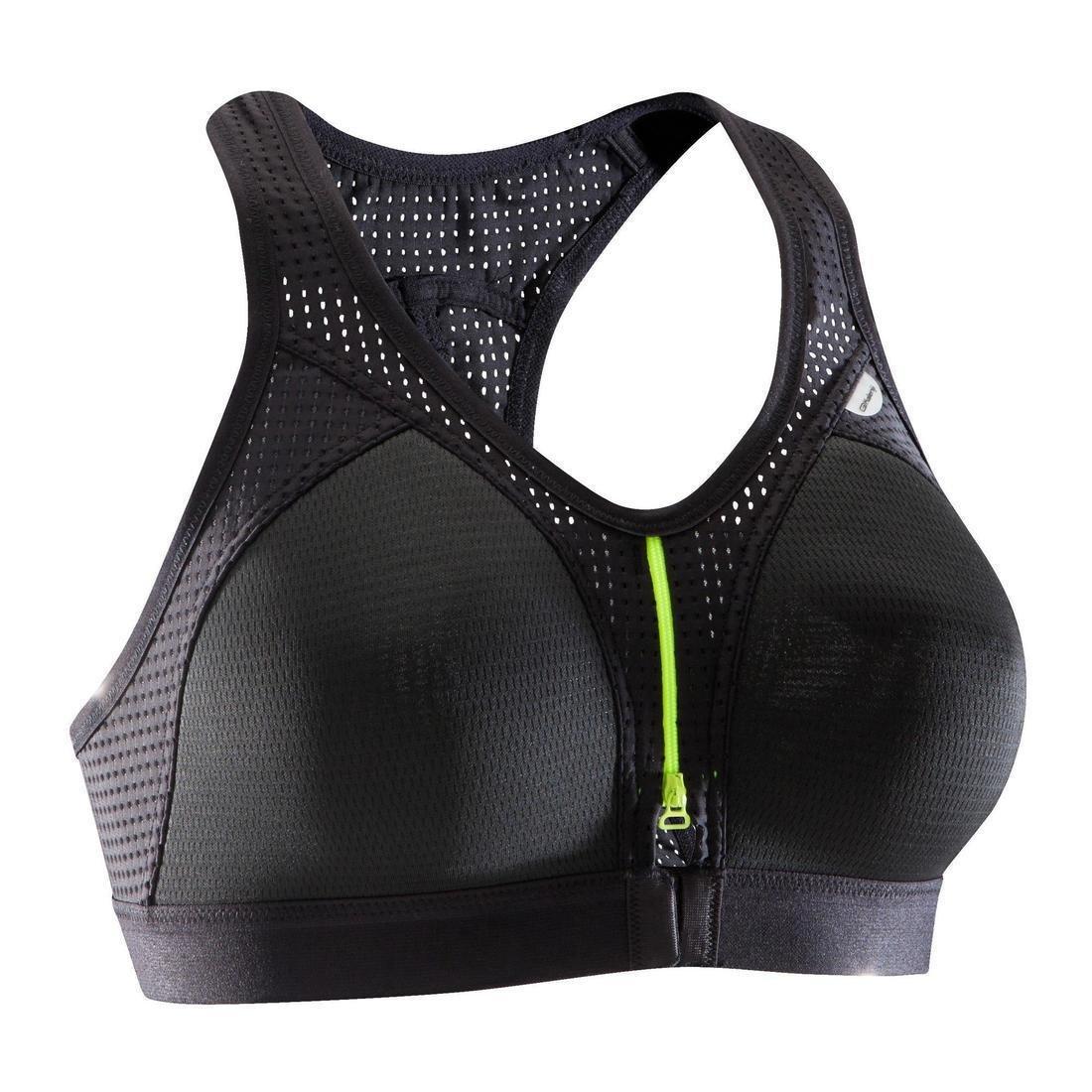 XL CD  Zip Women's Running Sports Bra, Black, , large image number 11