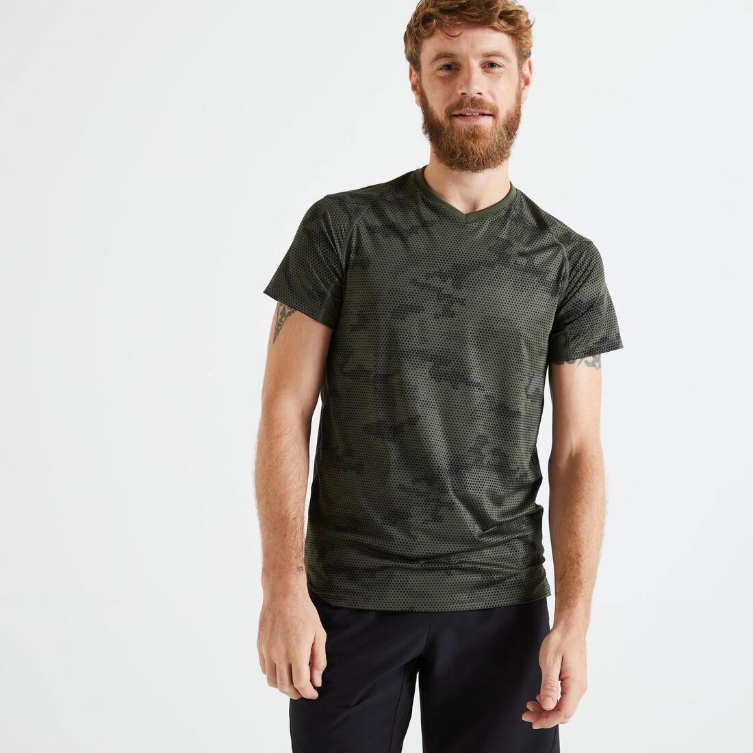 mens Technical Fitness T-Shirt, Black, No Color, large image number 1