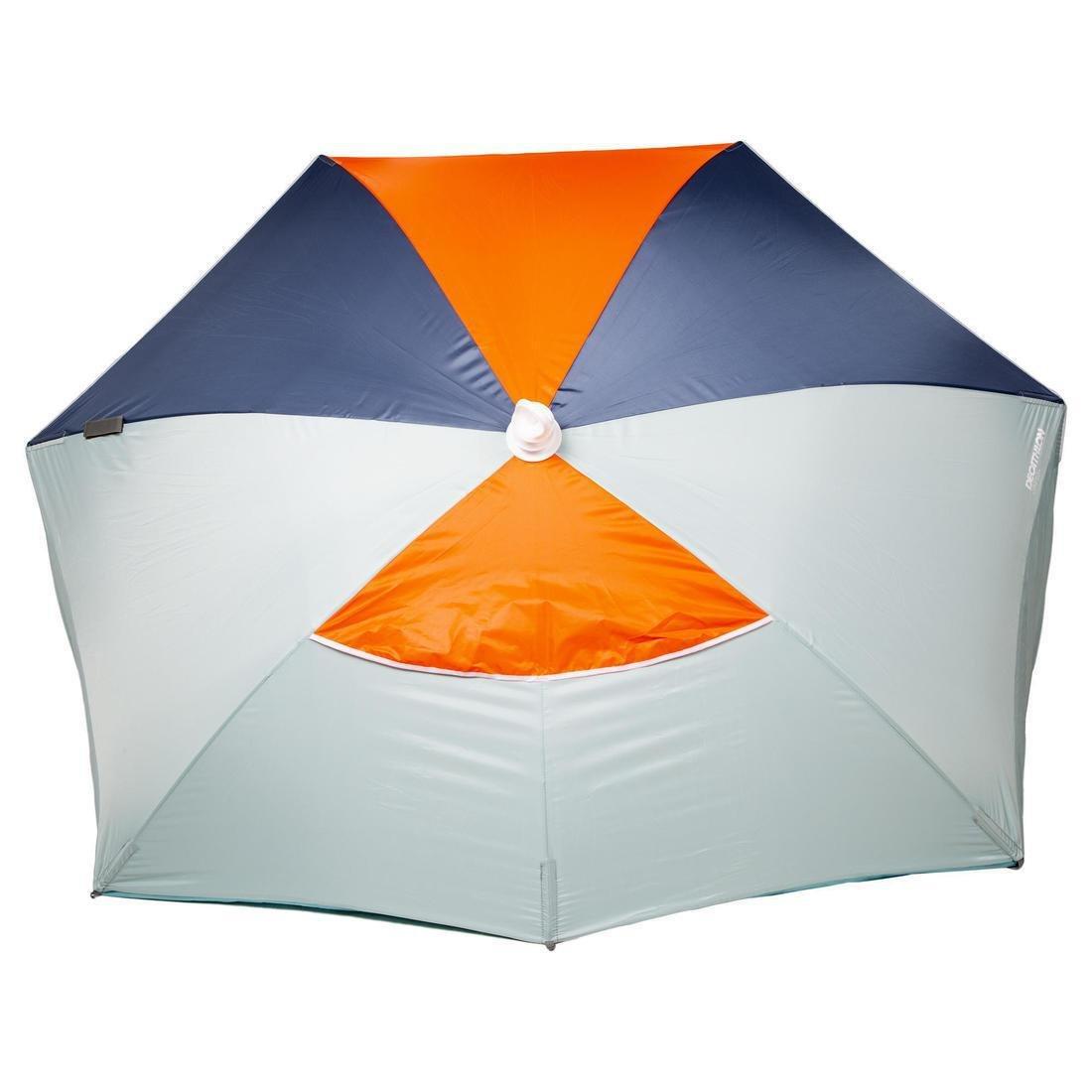3-person Sun Shelter Beach Parasol UPF50+ Iwiko 180, Blue Grey, No Color, large image number 3