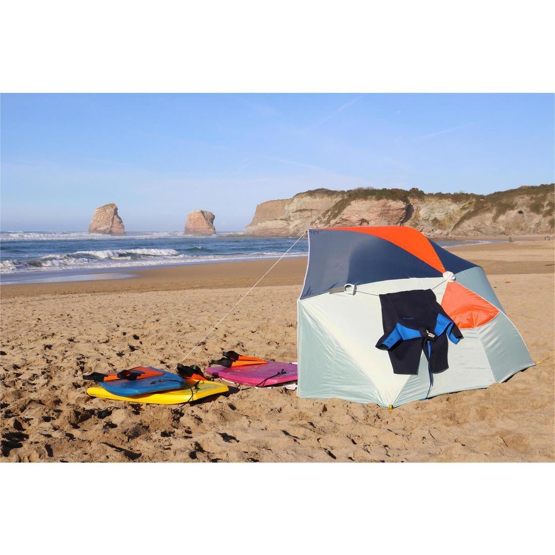 3-person Sun Shelter Beach Parasol UPF50+ Iwiko 180, Blue Grey, No Color, large image number 6