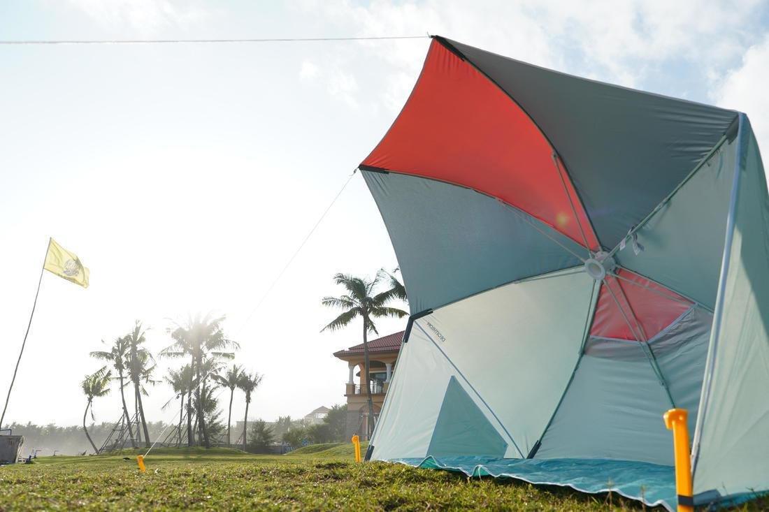 3-person Sun Shelter Beach Parasol UPF50+ Iwiko 180, Blue Grey, No Color, large image number 12
