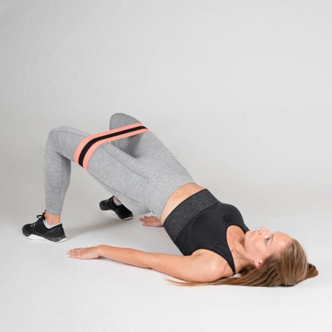 Strength Training Resistance Band Glute Band - Hard, Carbon Grey, , large image number 6