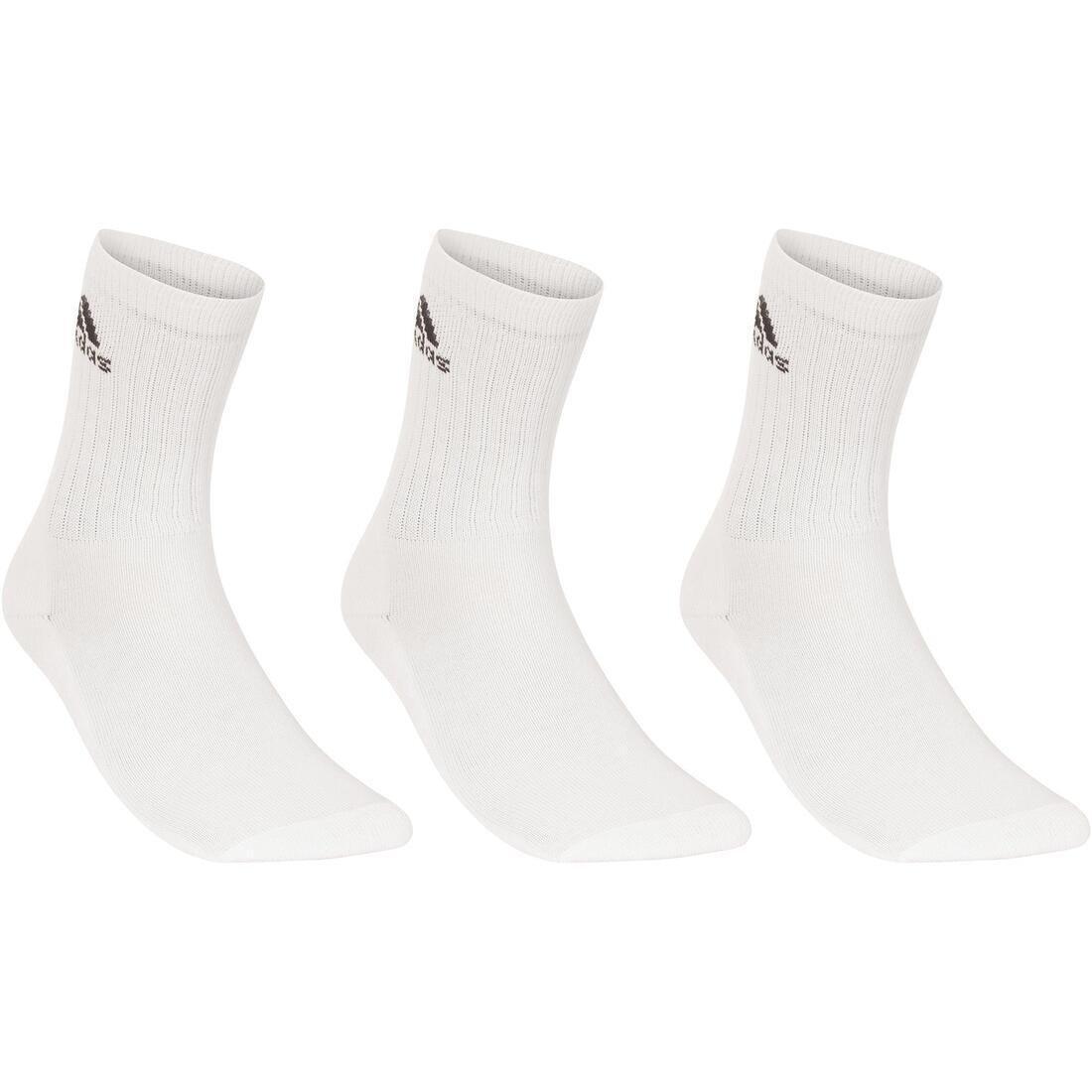 Basic High Tennis Socks Tri-Pack - White, No Color, large image number 9