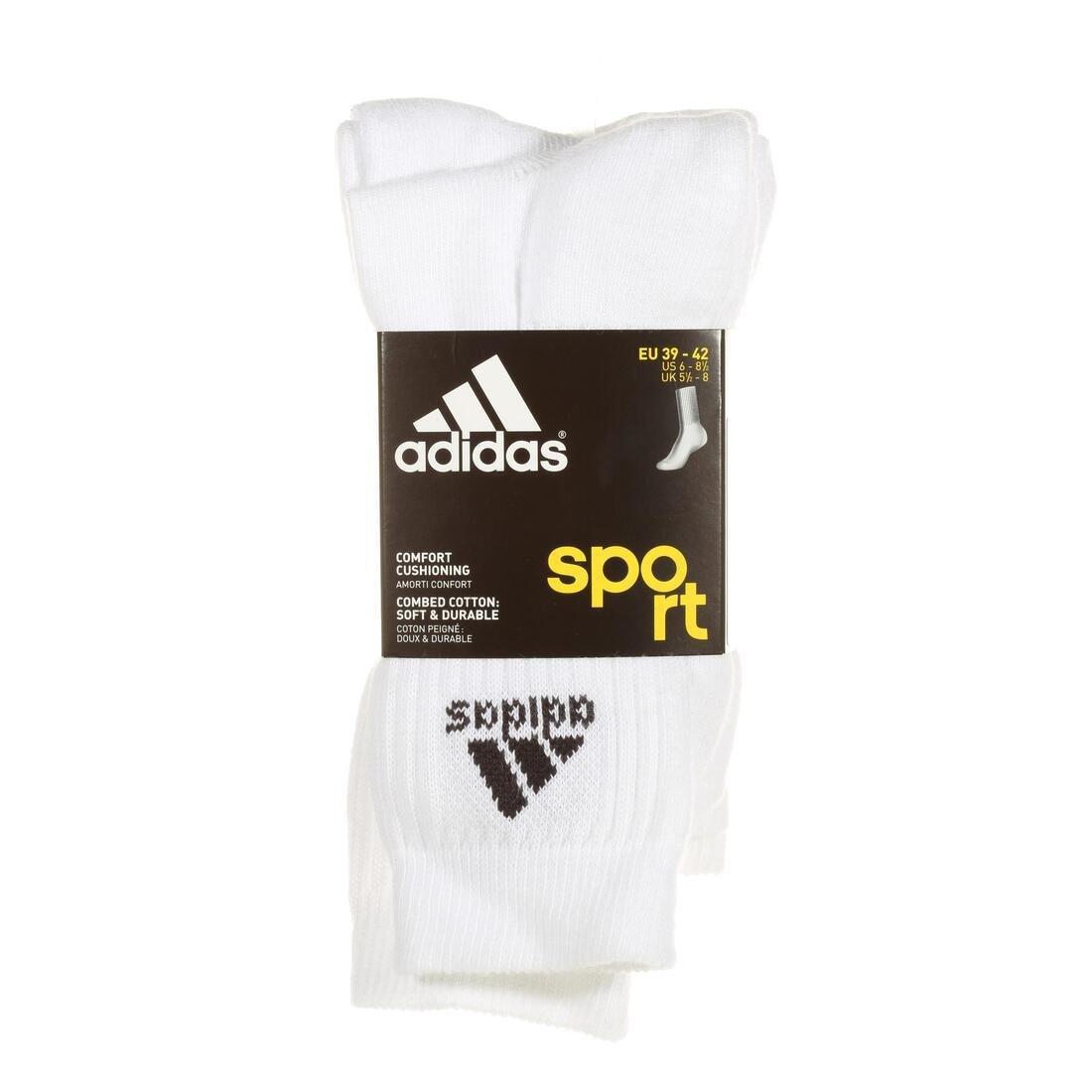 Basic High Tennis Socks Tri-Pack - White, No Color, large image number 10