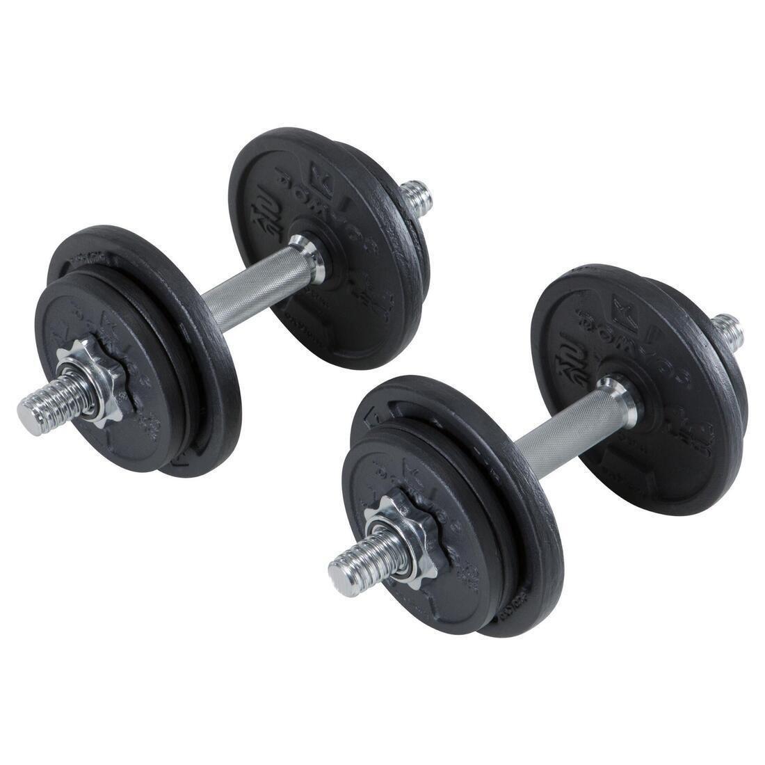 Weight Training 20 kg Threaded Weights Kit, Black, , large image number 0