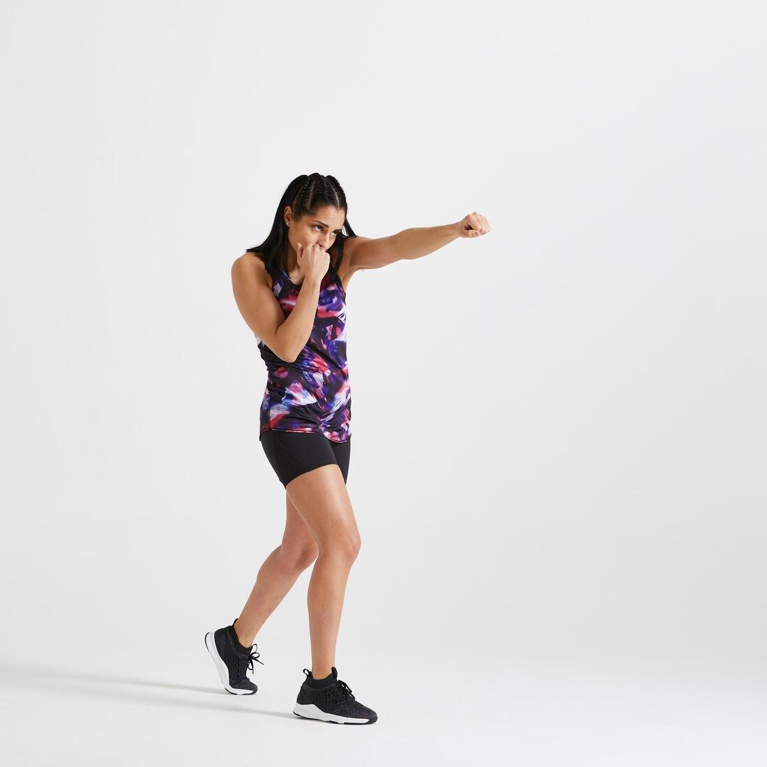 Large  Crossed Strap Fitness Tank Top - Printed, Multi Colour, , large image number 6