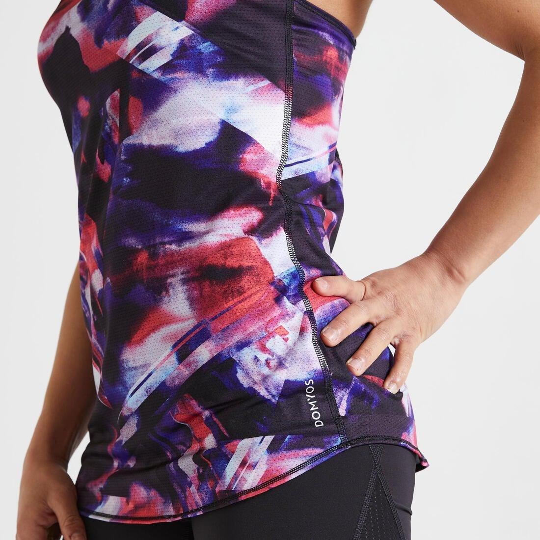 Large  Crossed Strap Fitness Tank Top - Printed, Multi Colour, , large image number 8