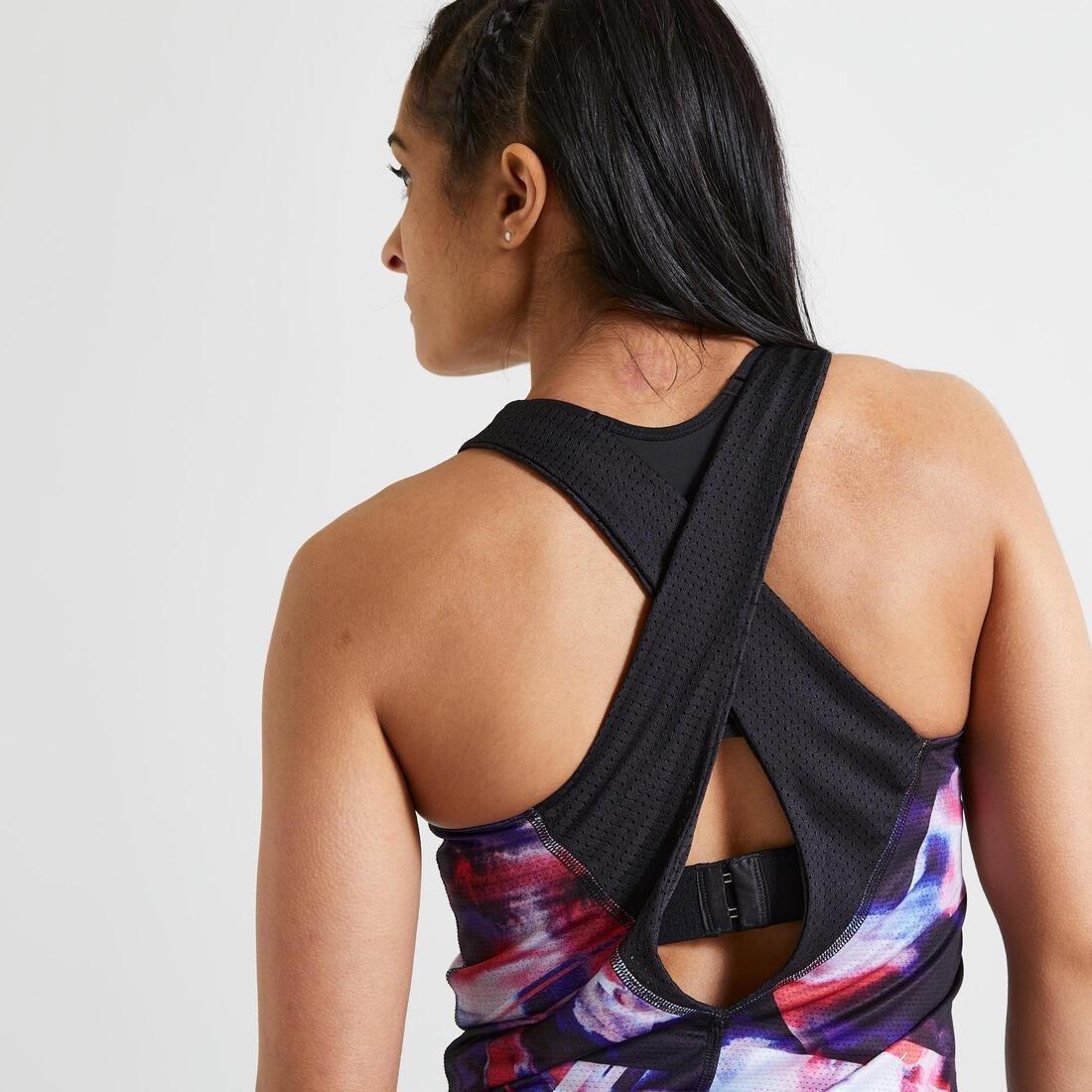 Large  Crossed Strap Fitness Tank Top - Printed, Multi Colour, , large image number 9