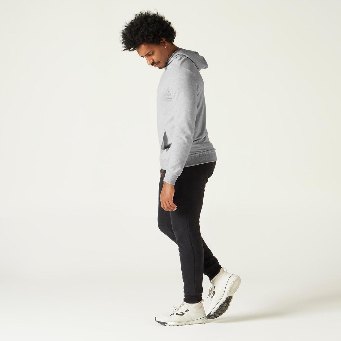 Extra Large  Men's Gym Hoodie 500 - Grey Marl, Light Grey, , large image number 1