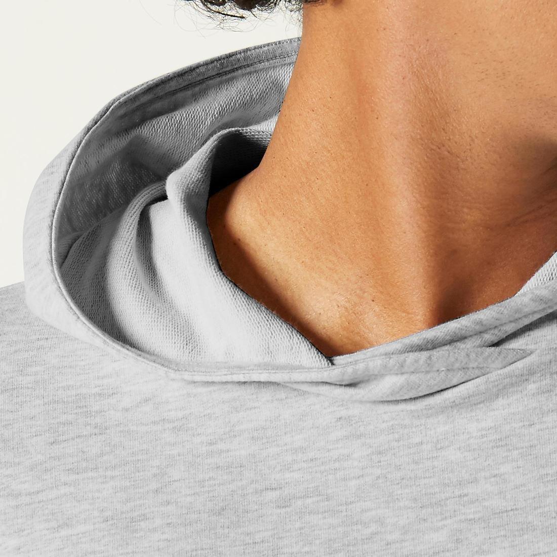 Extra Large  Men's Gym Hoodie 500 - Grey Marl, Light Grey, , large image number 4
