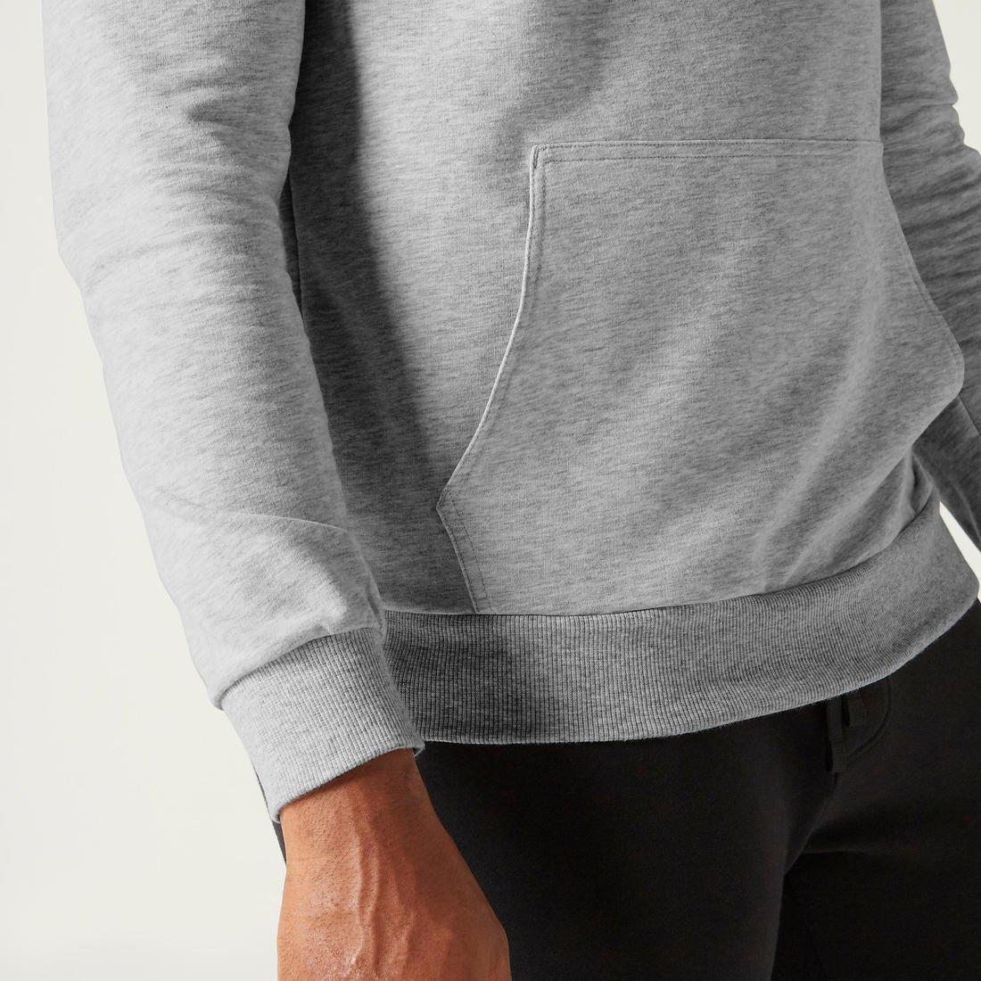 Extra Large  Men's Gym Hoodie 500 - Grey Marl, Light Grey, , large image number 5