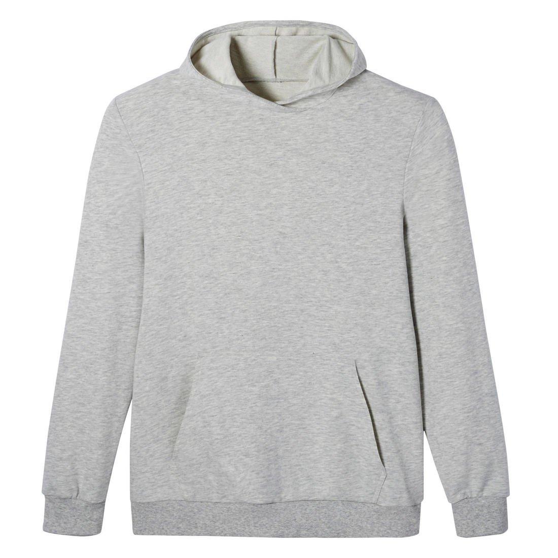 Extra Large  Men's Gym Hoodie 500 - Grey Marl, Light Grey, , large image number 6