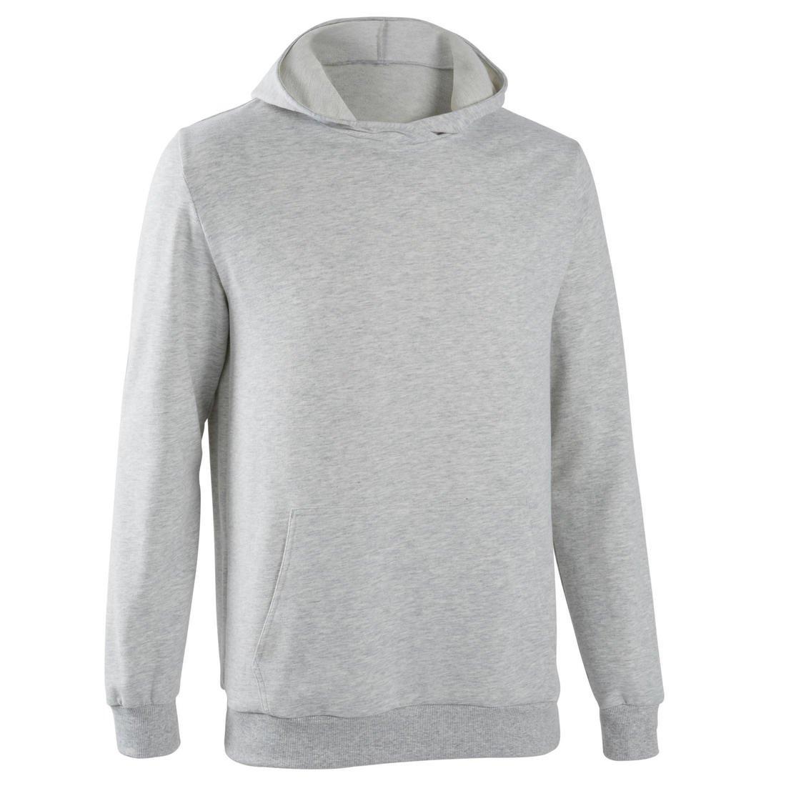 Extra Large  Men's Gym Hoodie 500 - Grey Marl, Light Grey, , large image number 7