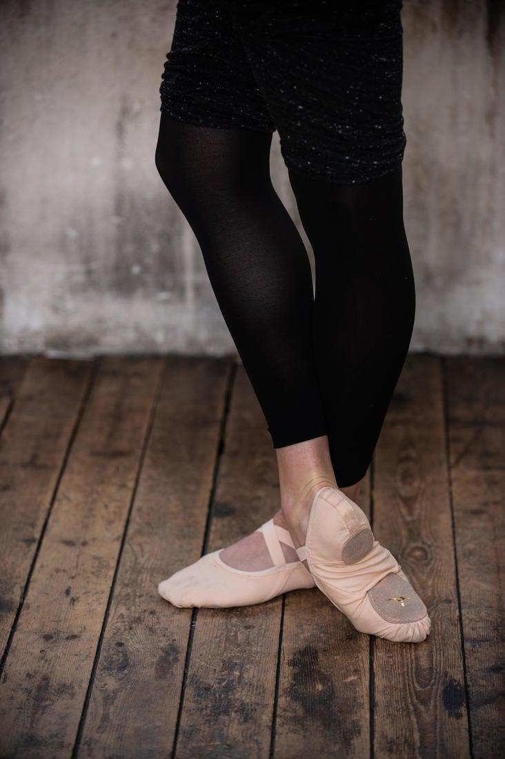 womens Stretch Canvas Split-Sole Demi-Pointe Ballet Shoes, pink, , large image number 10